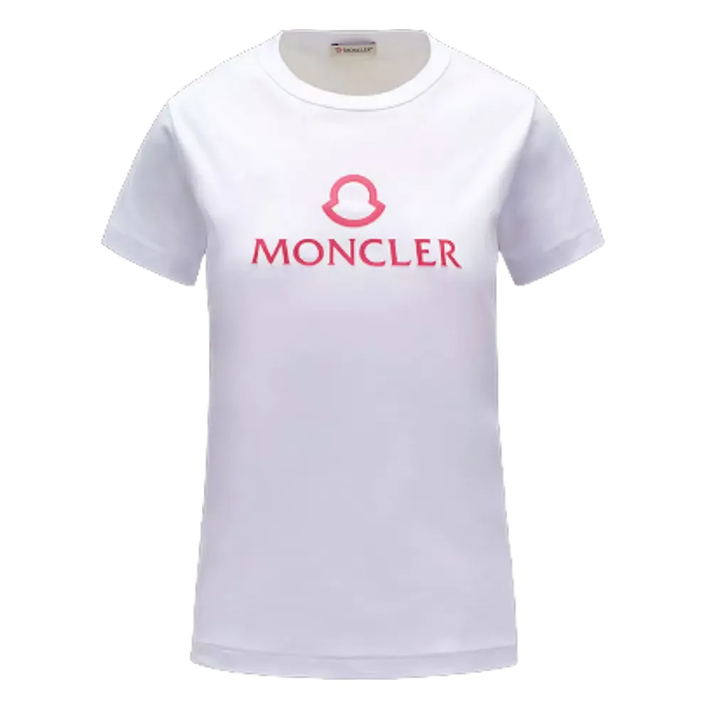 【MONCLER】女款 品牌LOGO 白色短袖T恤(S號、M號、L號)