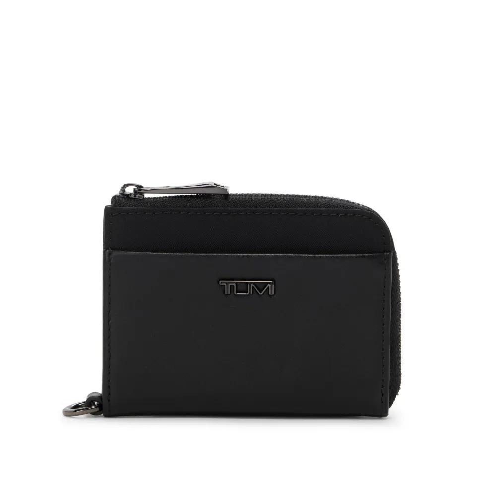 【TUMI】VOYAGEUR SLG L 型拉鍊卡片夾-黑色/青銅色(TUMI 官方旗艦店)