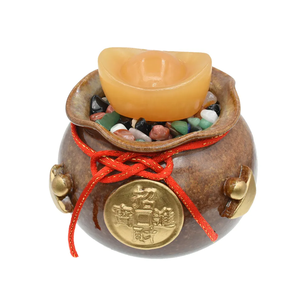 【鑫運來】◎富貴納福福袋聚寶盆(15cm)