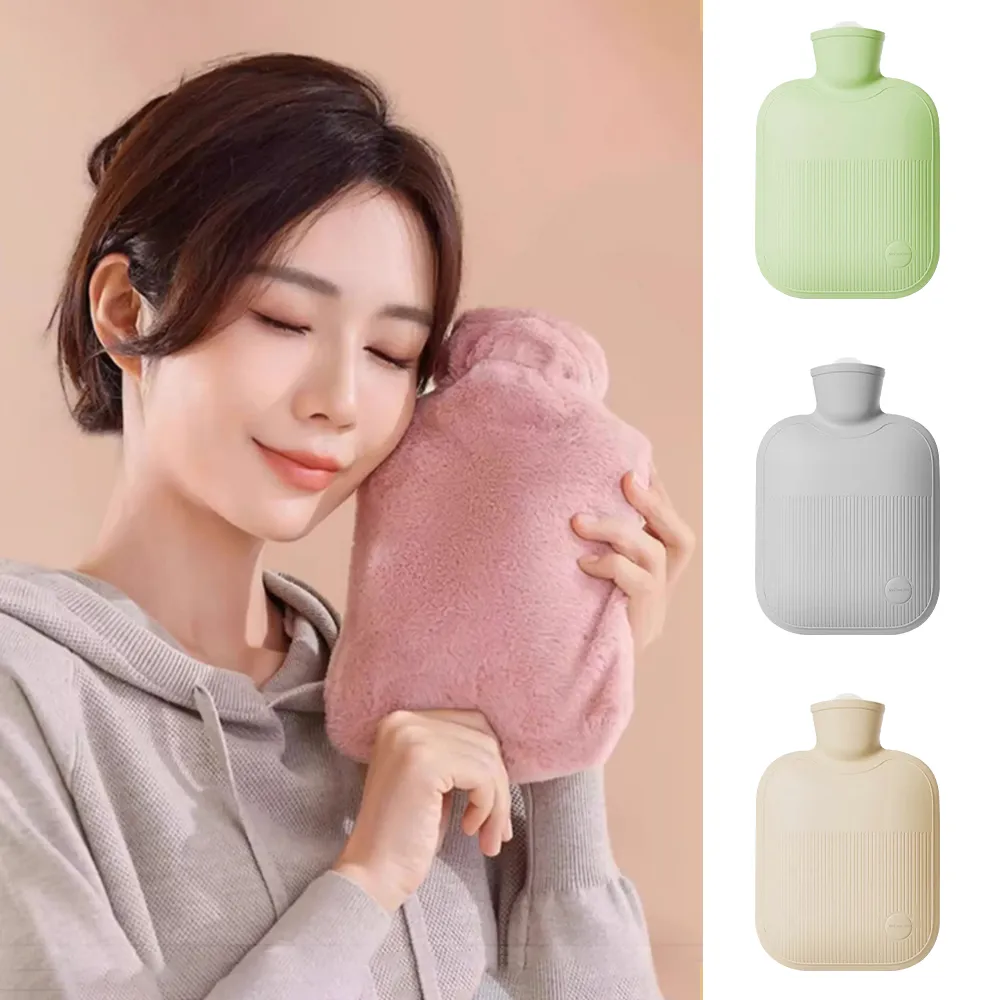 【TLYS-J】註水式熱水袋 2000ML 保暖暖手袋 熱敷袋 暖宮袋 冷熱兩用敷袋 暖暖包 交換禮物(贈毛絨布套)
