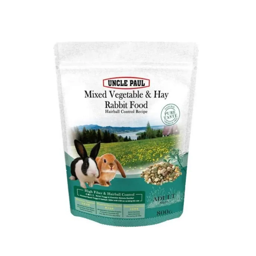 【UNCLE PAUL 保羅叔叔】蔬菜乾草兔料 800g*6入組(兔飼料)