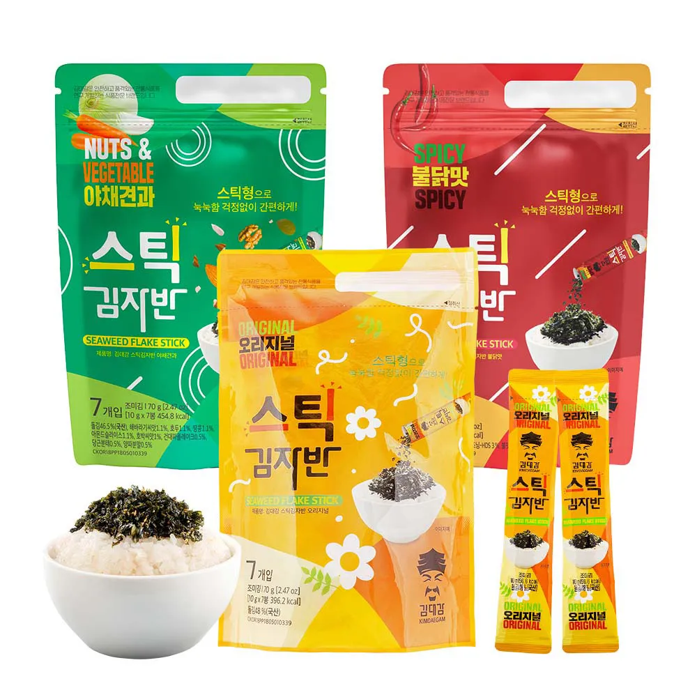 【韓味不二】韓國進口海苔酥隨手包3入組10G*7入/包 口味任選(辣味/原味/堅果蔬菜)