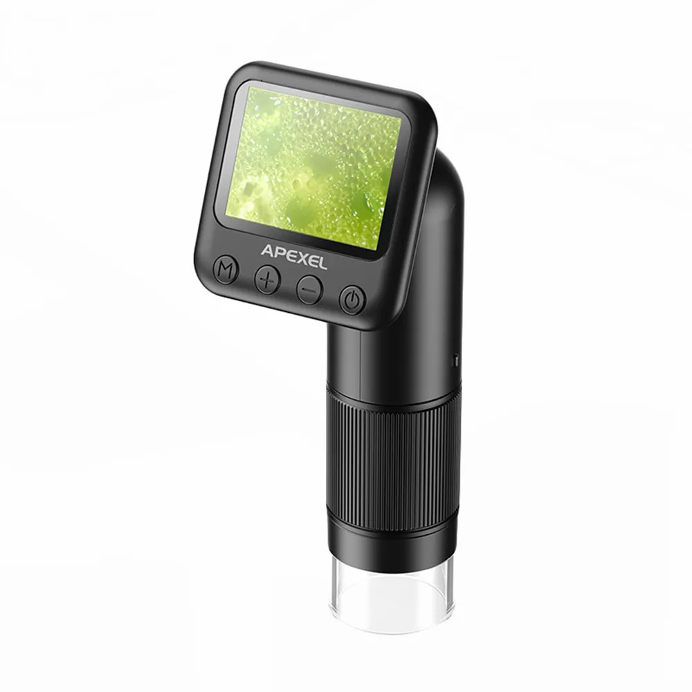 【APEXEL】400-800X手持顯微鏡 高清高倍 迷你電子顯微鏡 高續航 USB充電(柔光調節 支援記憶卡 輕巧好攜)