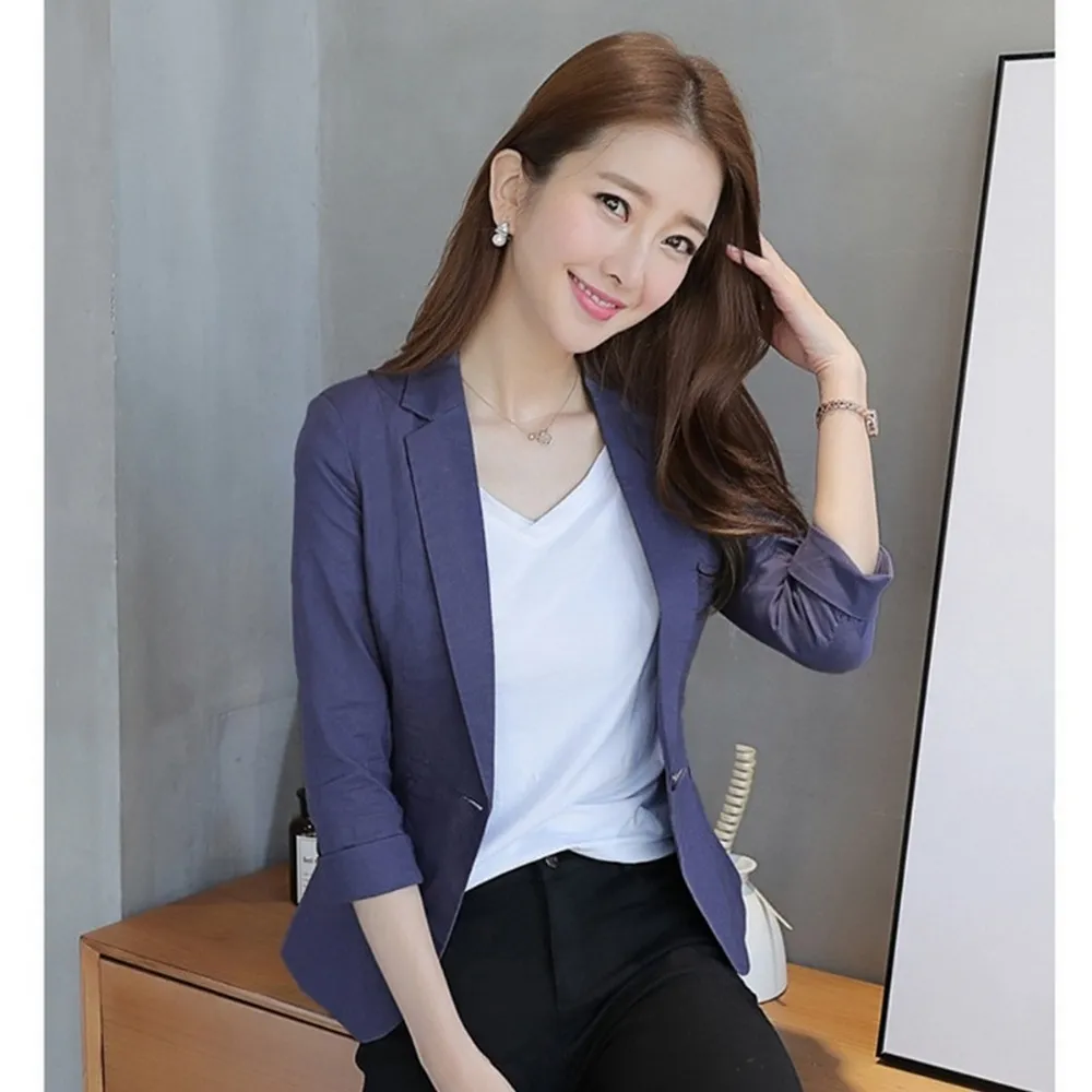 【BRIGA SING1801】BRIGA SING1801設計師款修身女士七分袖休閒棉麻小西裝女外套(SING1801)