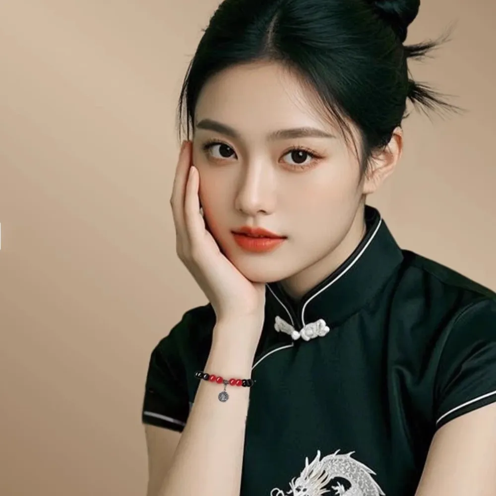 【A&R】招財轉運 黑曜石+紅瑪瑙之五路財神手鍊 女款(補財庫 辟邪  促進人際關係 增強事業運 生日禮)