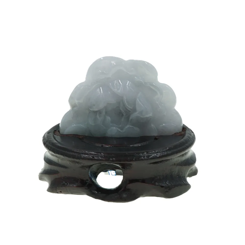 【喜緣玉品】牡丹 天然翡翠A貨 瑞氣招福 風水擺設 擺件-僅此一品(開運風水)(直)