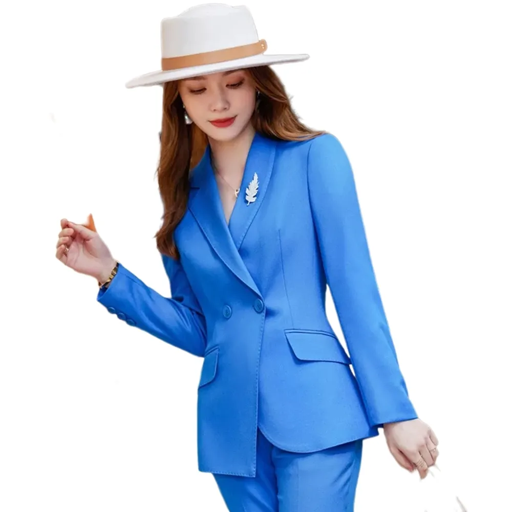 【米蘭精品】現貨+預購 西裝套裝兩件套(時尚繫帶外套長褲女職業西裝3色74ct53)
