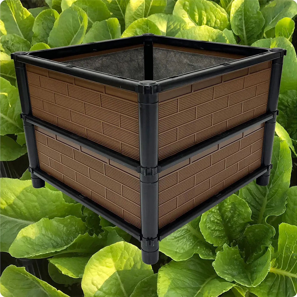 【田園樂】育材正雙層種植箱45*45*35cm(正方形底盤種植箱、種菜箱)