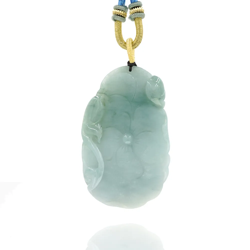 【喜緣玉品】如意 天然翡翠A貨 雙拋 繁華如意 玉珮-僅此一品(開運風水)(直)