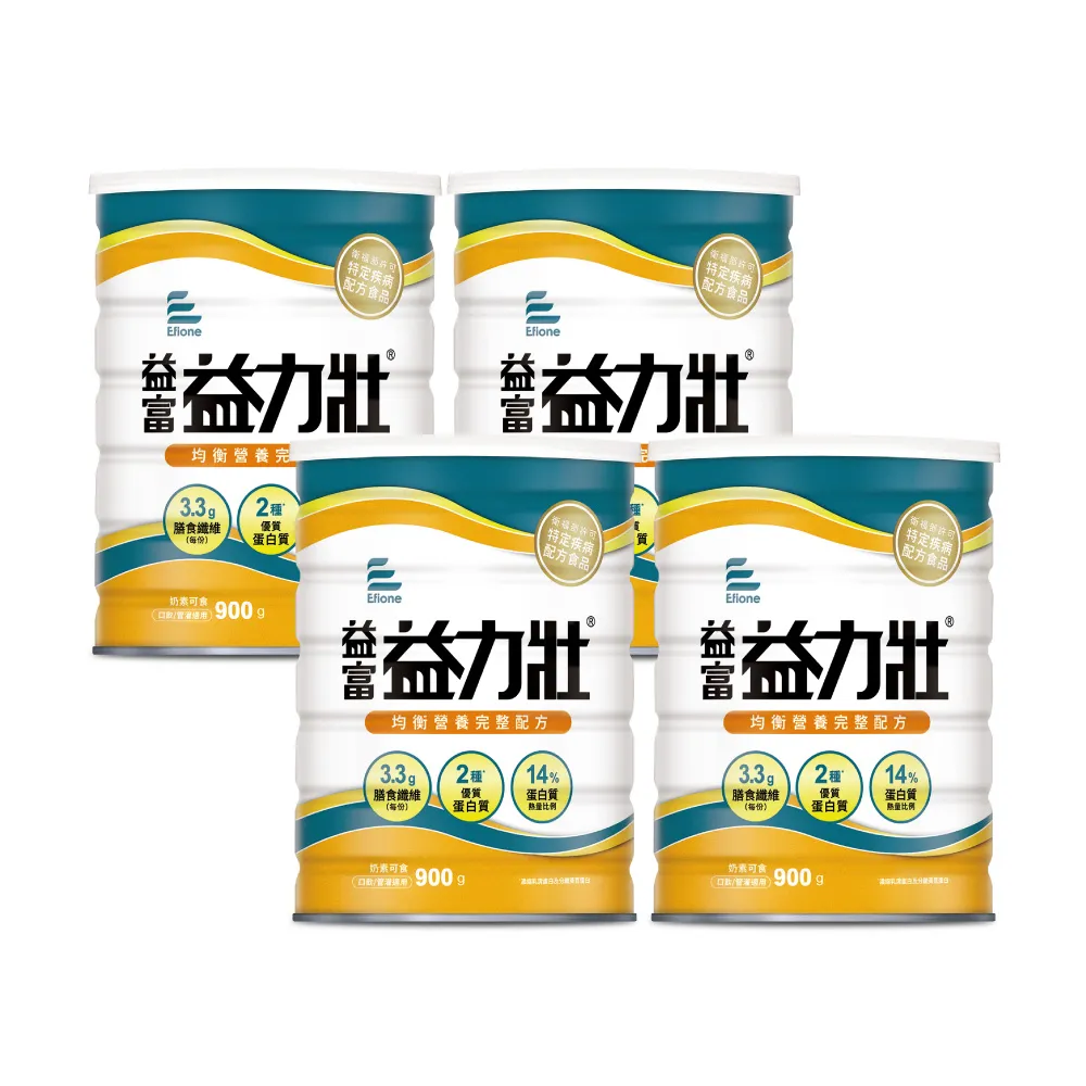 益力壯 營養均衡配方 900g*4罐(乳清蛋白+黃豆蛋白)