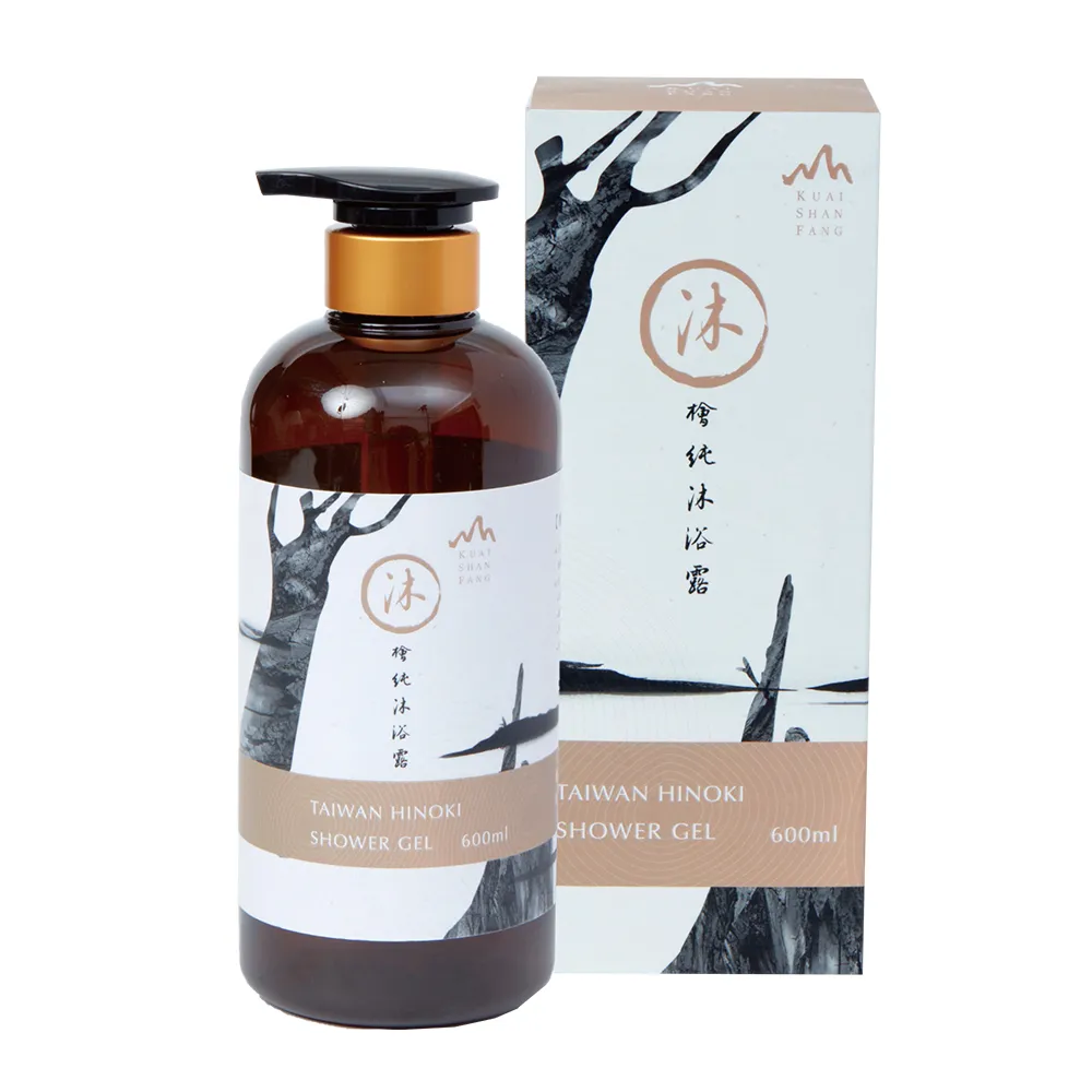 【檜山坊】檜純沐浴露600ml(添加100%檜木精油 在家享受來自台灣山林的天然沐浴保養)