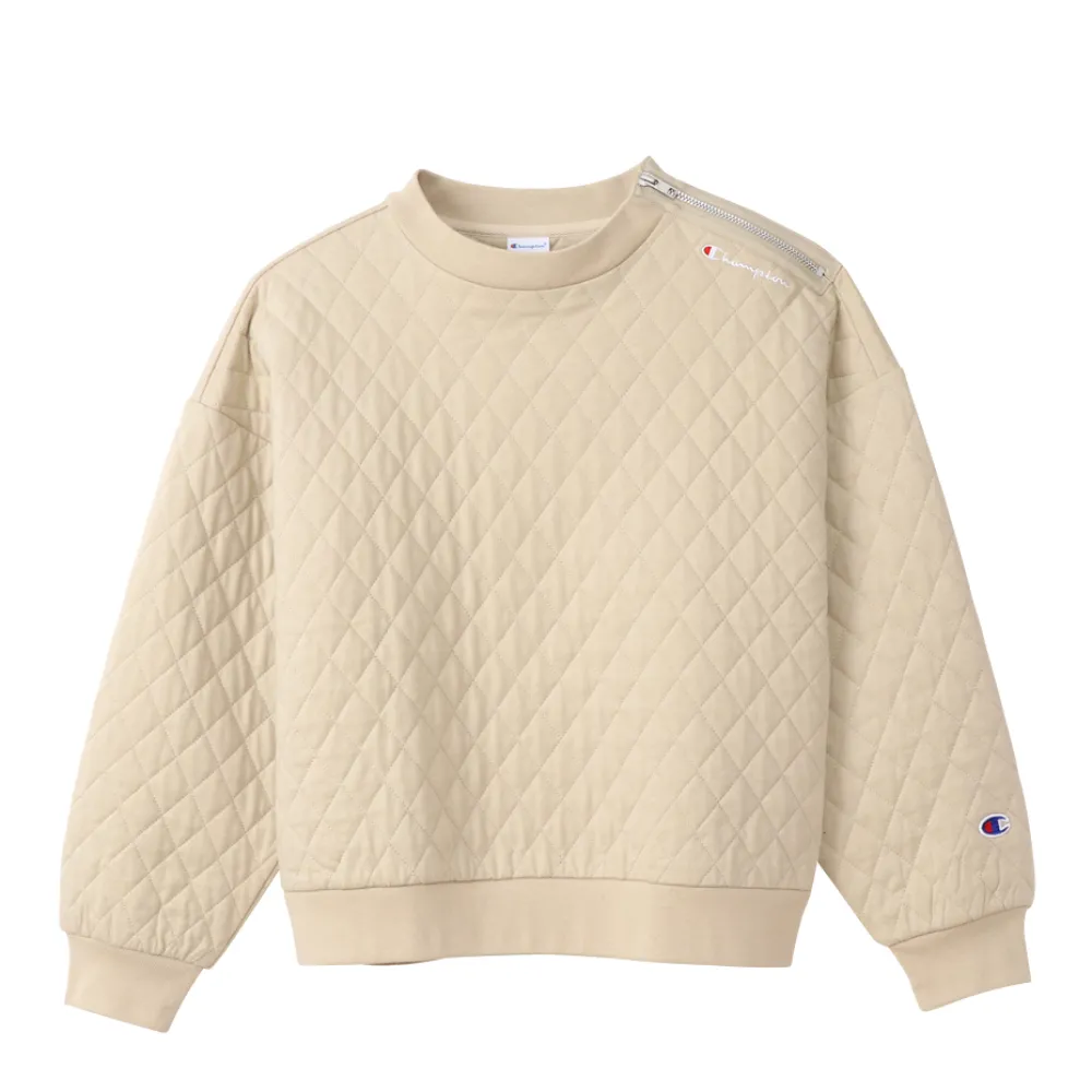 【Champion】官方直營 Womens 格紋大學Tee-女(灰色)