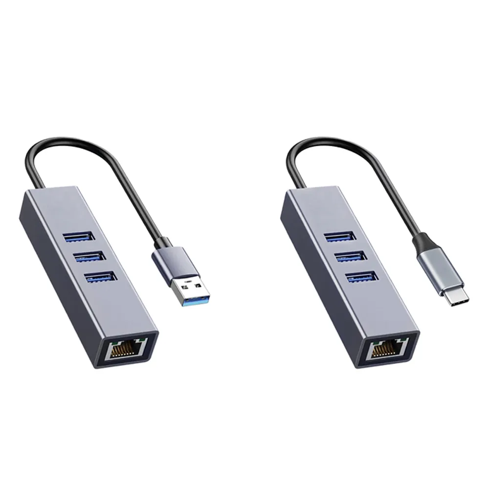 【ZA 喆安】4合1 Type-C/A HUB轉接集線器 支援USB-C轉RJ45外接網路卡/USB3.2 適用iPhone/MacBook/iPad/筆電