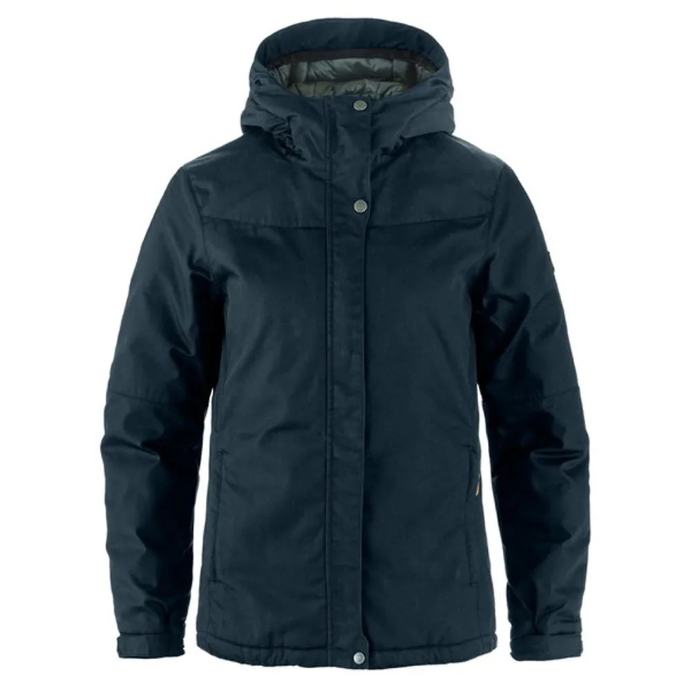 【Fjallraven】小狐狸 女 Stina Padded Jacket 連帽保暖夾克.風衣(14500170-555 暗深藍)