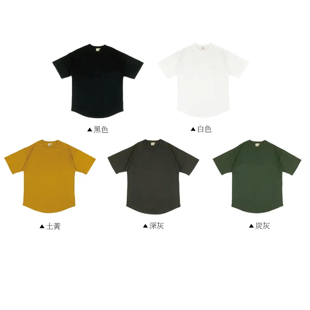 【AMERO】男女裝 圓領短袖T恤(男女裝 圓領短袖T恤 五分袖 落肩 下擺圓弧 情侶裝)