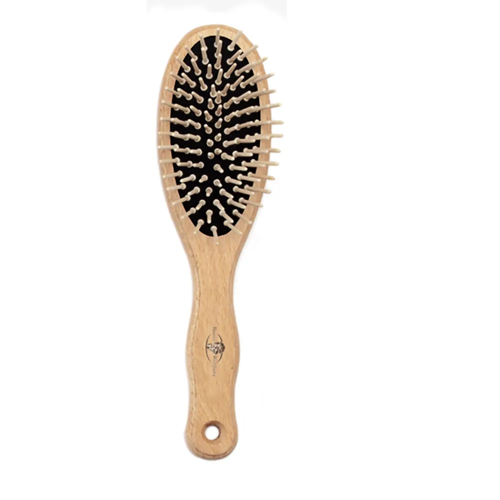 【BRAUN WETTBURG 珀薇】德國製 好好握圓型大木齒氣墊好按摩梳(氣墊好按摩梳/梳頭按摩美容/雙11)