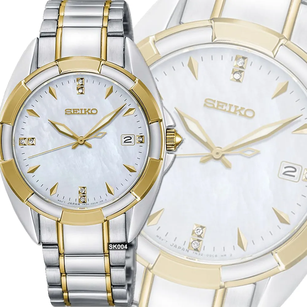 【SEIKO 精工】CS系列Diamonds真鑽時尚黃金雙色女錶33㎜ SK004(SKK886P1/7N32-0DV0G)
