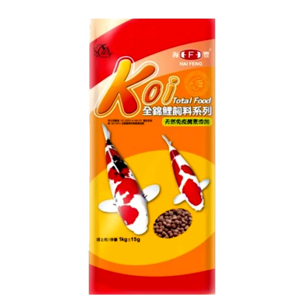 【海豐飼料】全錦鯉飼料紅中大粒 1kg×6包 浮上型/錦鯉中大粒飼料/Alief(適合各種中大型錦鯉食用 T332ML)