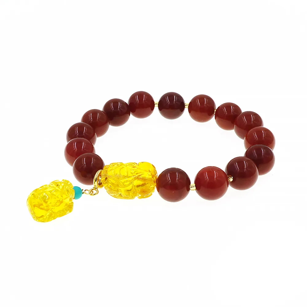 【喜緣玉品】天然南紅瑪瑙 貔貅吊飾 手串