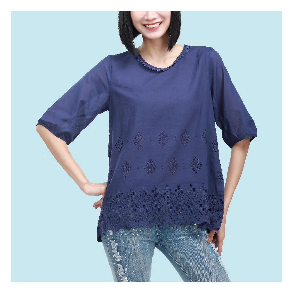 【水衫】縷空繡麗七分袖上衣三件組(K03-86)