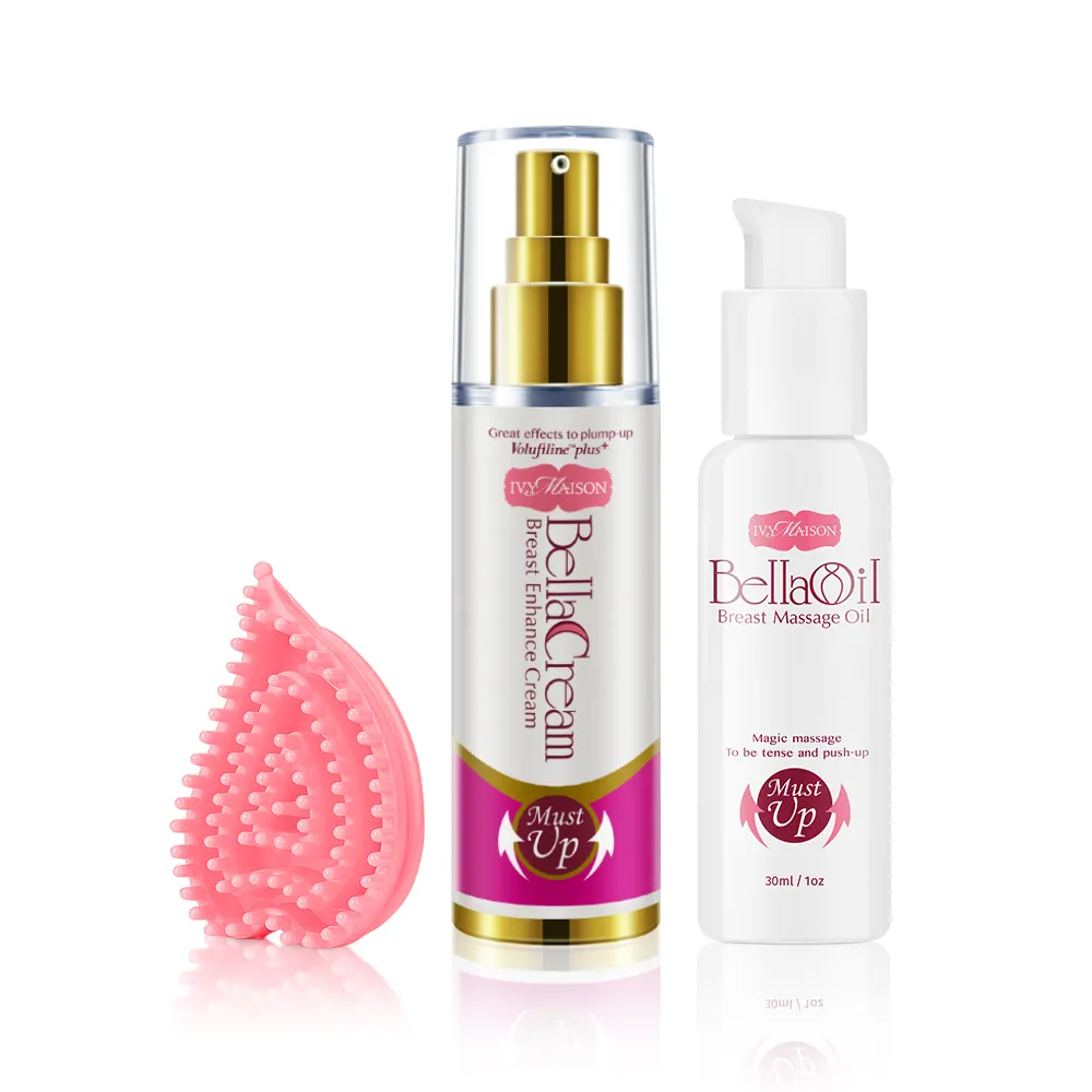 【IvyMaison】產後垮奶急救3件組 美胸精油30ml+美胸霜30ml+美胸活絡刷(母親節/集中挺感/緊實飽滿/青春美胸)