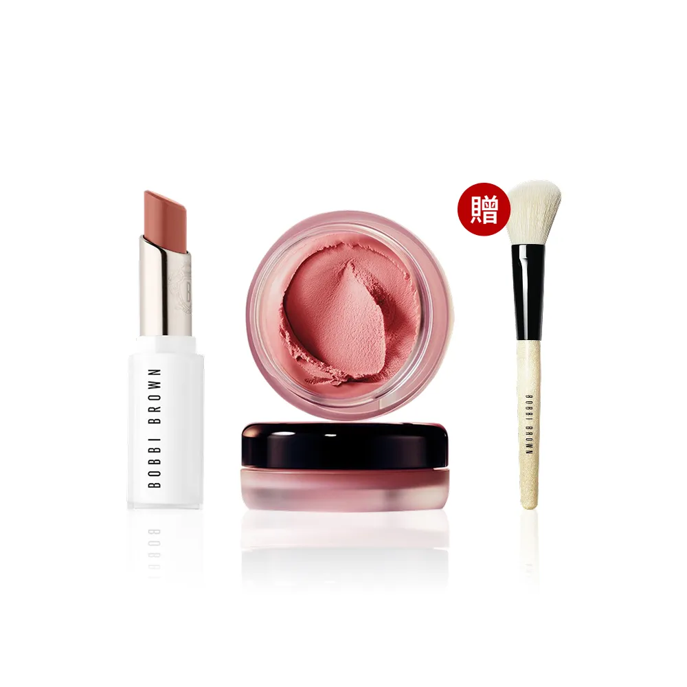 【Bobbi Brown 芭比波朗】原生釉光粉嫩組(釉光水唇膏+雲朵腮紅8.5g)