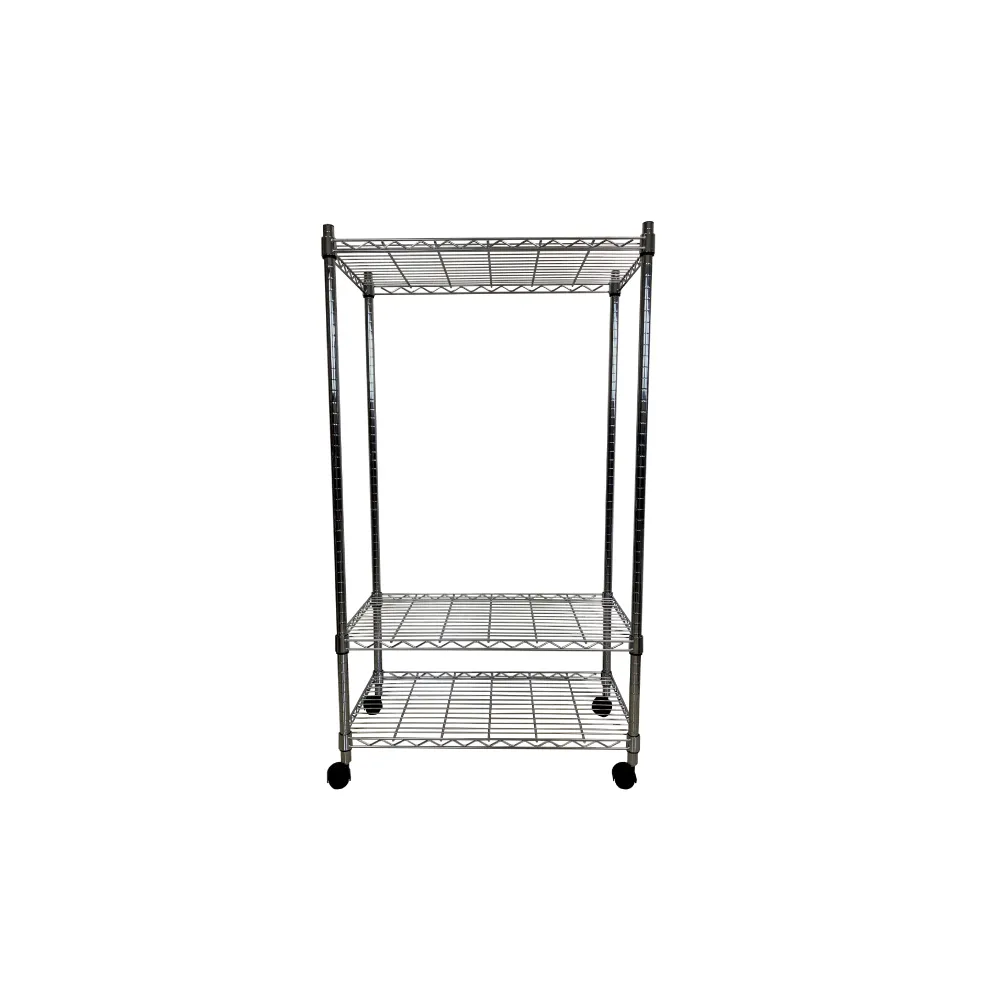 【A+Courbe】MIT耐重三層架-附輪45x75x125cm(鐵力士架/鐵架/收納架/置物架/層架/架子)