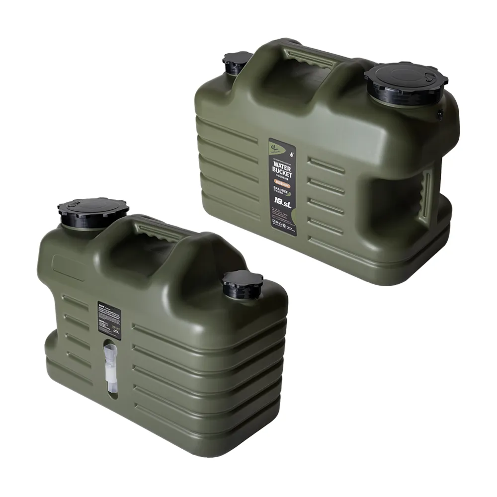 【索樂生活】戶外露營儲水桶 18.5L(軍風飲水桶 車露車宿 提把水桶 食品級水箱 戰術水壺)