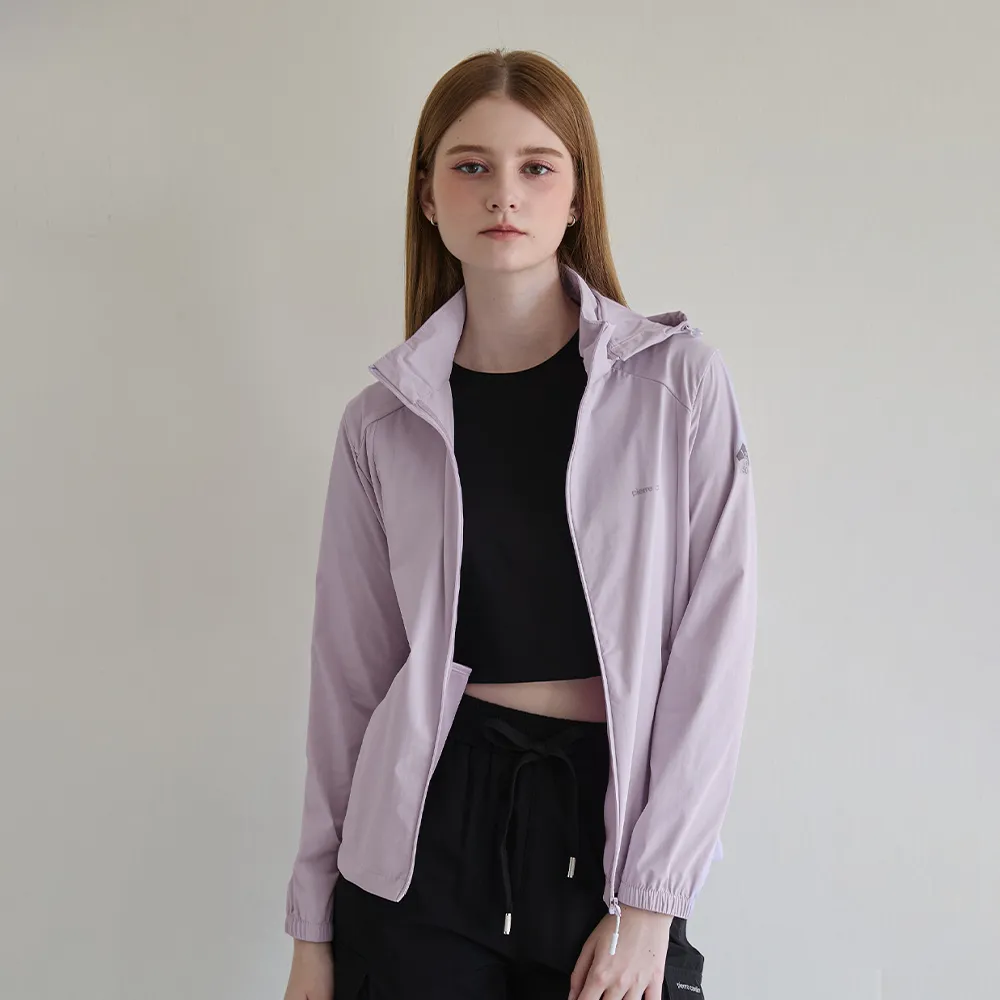 【pierre cardin 皮爾卡登】休閒服飾 女款 可拆帽透氣防曬連帽外套-紫色(6257691-22)