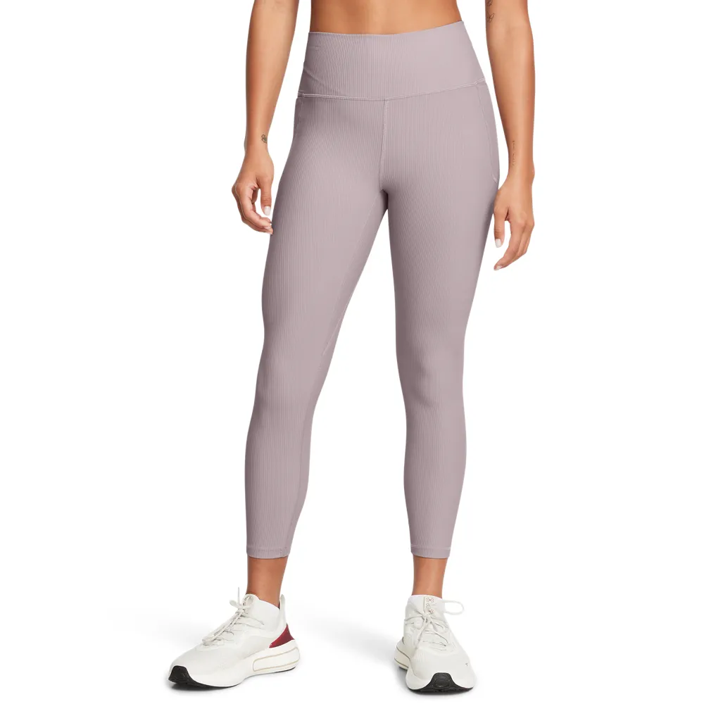 【UNDER ARMOUR】UA 女 Meridian 羅紋緊身九分褲_1386467-015(灰紫色)