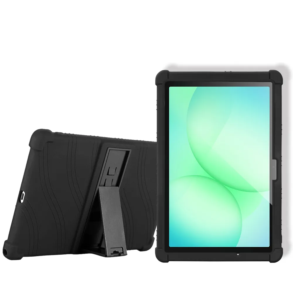 【VXTRA】三星 Galaxy Tab A11+ 11吋 全包覆矽膠防摔支架軟套 保護套-黑