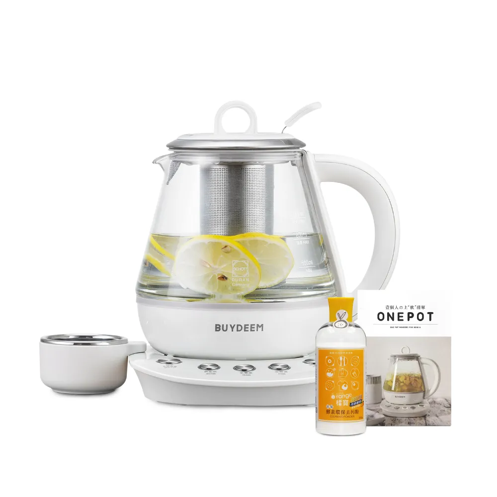 【BUYDEEM 北鼎】玻璃養生快煮壺ONE用壺1L-K2201-台灣公司貨-陳月卿代言(烹煮壺-送去污粉)