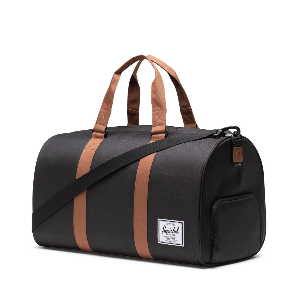 【Herschel】雙11 高階 Novel 大型 ECO 環保 全黑 大容量 手提 側背 出國 行李 旅行 提袋(側邊有