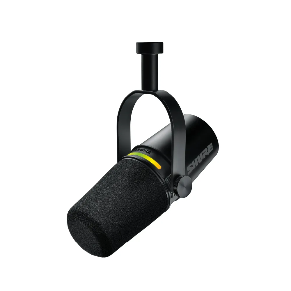 【SHURE】MV7+ Podcast USB/XLR雙輸出動圈麥克風-黑(鍵寧公司貨) + 9吋DC雙向直立循環扇