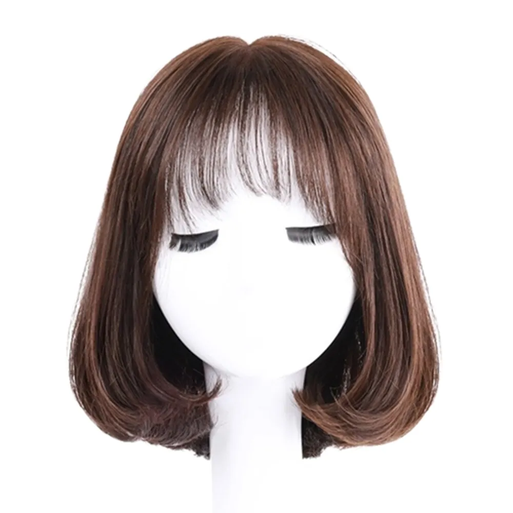 【米蘭精品】現貨+預購 女假髮整頂真髮透氣假髮片輕量假髮免打理隱形增髮整頂假髮(短髮蓬鬆內彎2色74ck6)