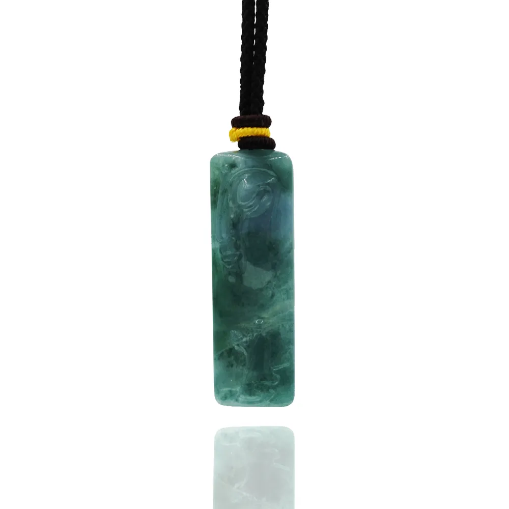 【喜緣玉品】天然翡翠A貨 寫意悟道 遇貴人 無事牌 玉珮-僅此一品(開運風水)(直)
