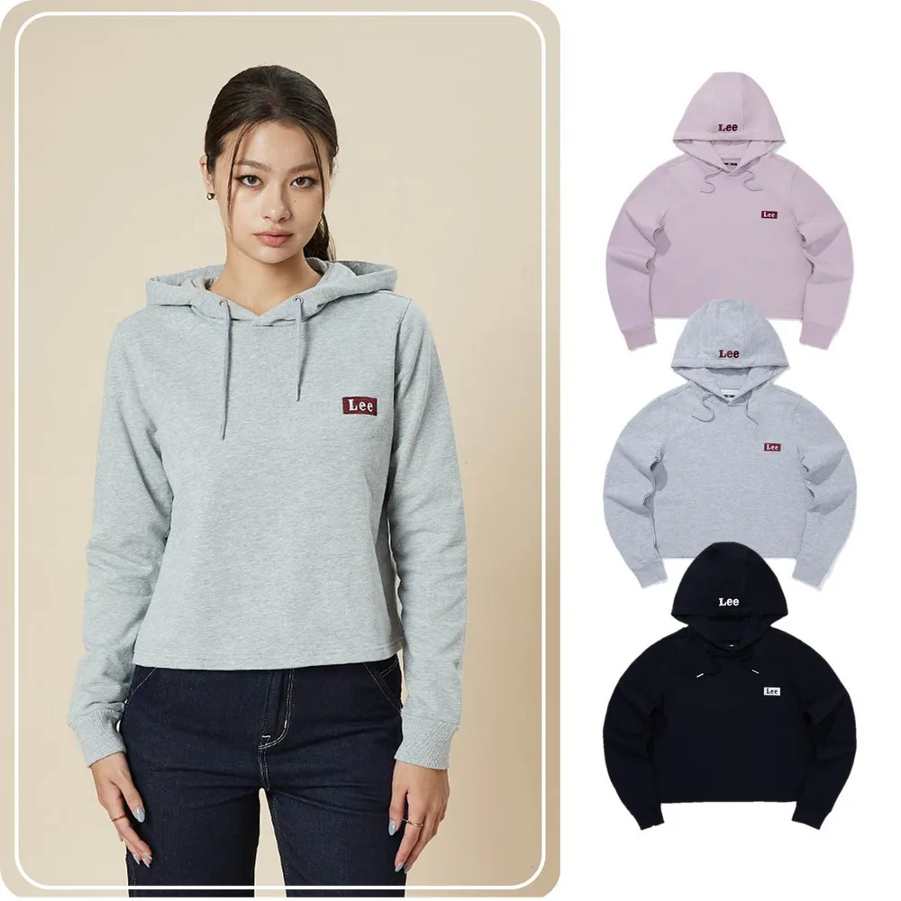 【Lee】女裝 長袖帽T / 左胸 刺繡小LOGO 共3色 季節性版型(LB511033)