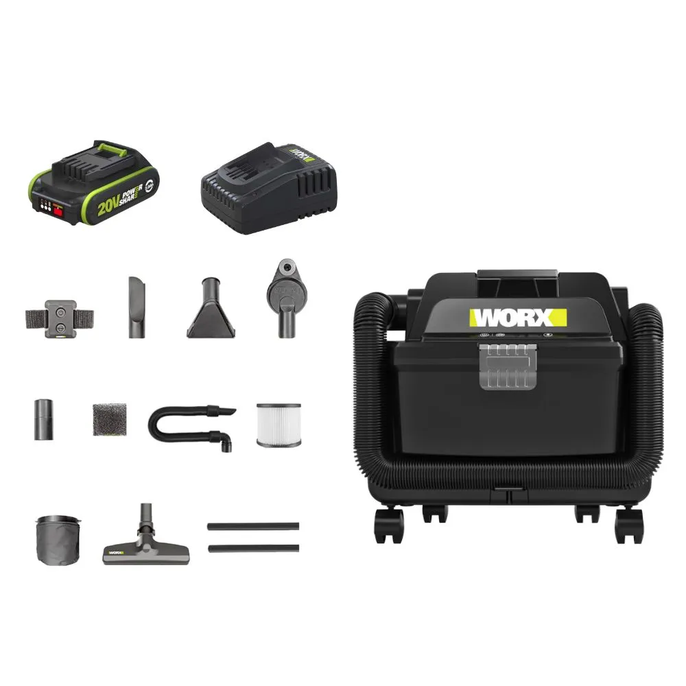 【WORX 威克士】20V 鋰電無刷集塵機乾濕兩用吸塵器 吸塵器 工地 裝修 裝潢 乾濕兩用 無刷吸塵器 WU037.11