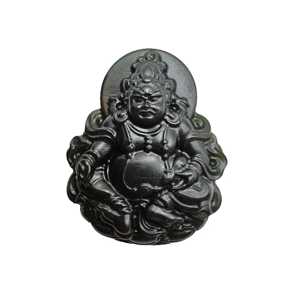 【藏古祥館】和田碧綠黃財神 SB05(和田玉)