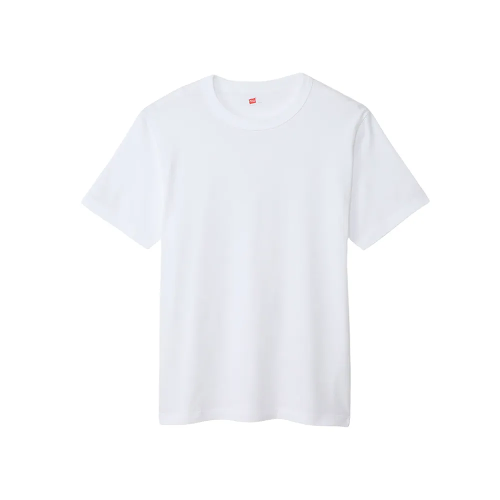 【Hanes】官方直營 男款-UNDERWEAR系列-素面純棉短袖T恤-白色（HM1-X202-010）-出清品