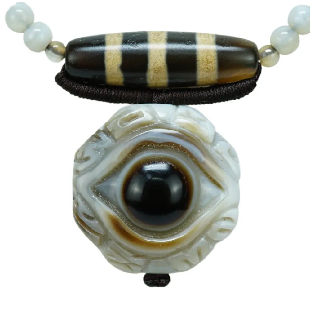 【藏珠家】精品32mm財咒天眼+兩儀八卦天眼天珠項鍊