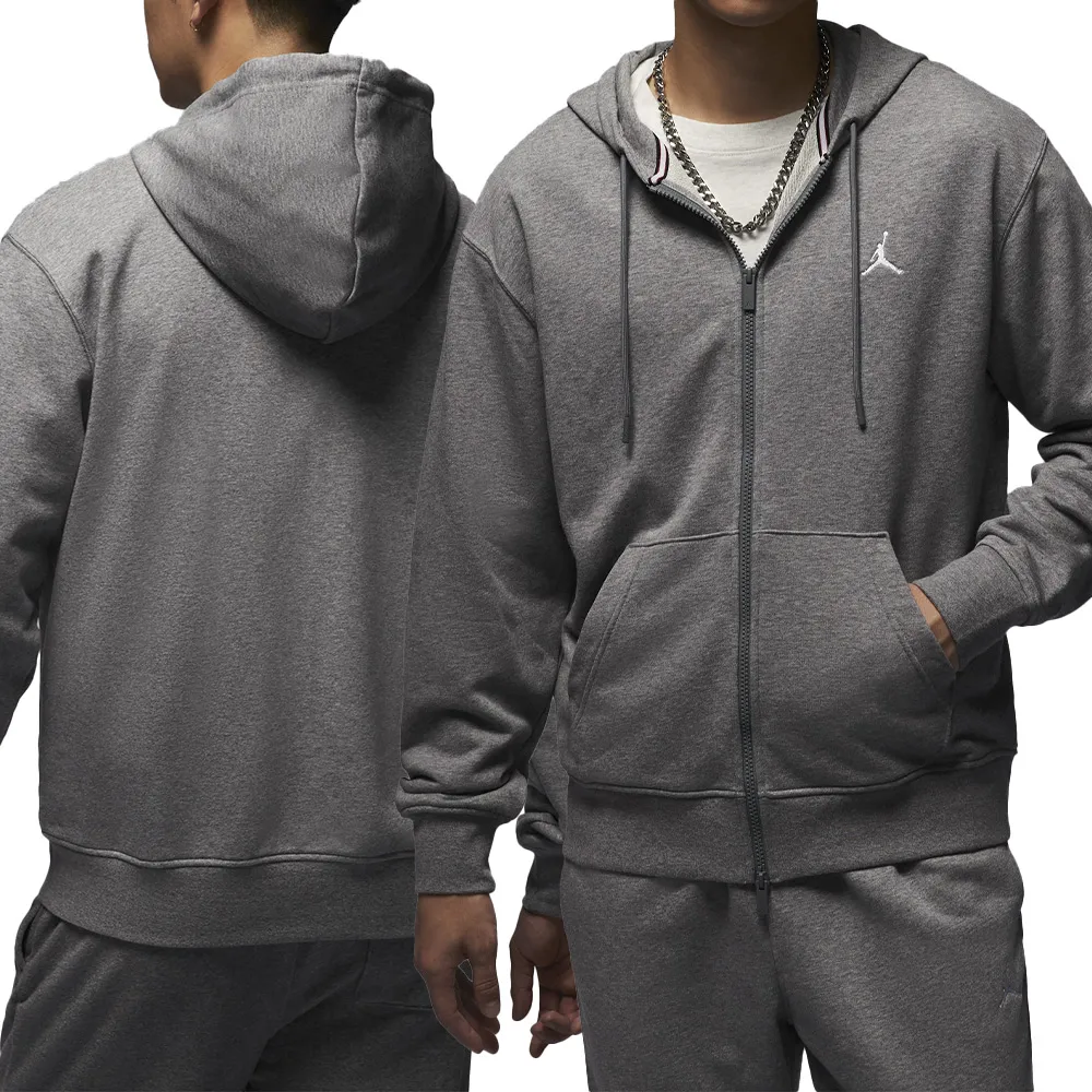 【NIKE 耐吉】J BRK FLC FZ LB 男款 灰色 運動 休閒 喬丹 毛圈布 長袖 連帽 外套 FV7292-091