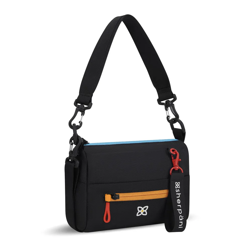 【Sherpani】雙11 RFID 防潑水多功能斜背包 25II Skye 4L｜黑彩色/Chromatic(RFID 屏蔽 拉鍊固定