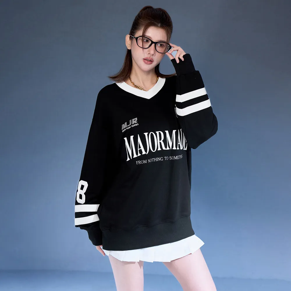 【MAJOR MADE】V領美式足球大學T(長袖上衣/圖案上衣/潮流長T)