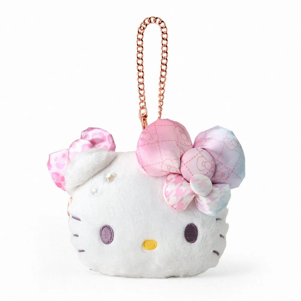 【小禮堂】雙11 Sanrio 三麗鷗 Hello Kitty 玩偶票卡零錢包 - 50週年The Fashionable Ribbons(平
