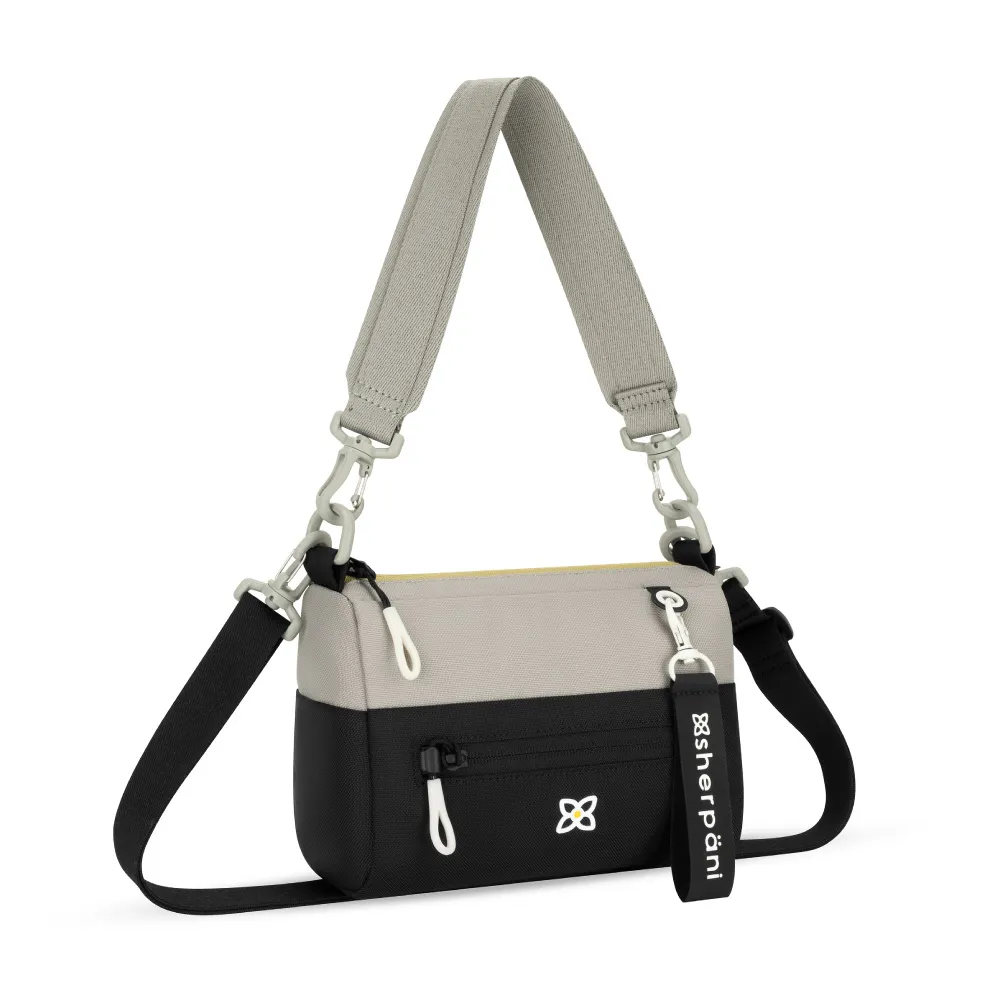 【Sherpani】雙11 RFID 防潑水多功能斜背包 25II Skye 4L｜芥末灰-黑/Wasabi Stone(RFID 屏蔽 拉