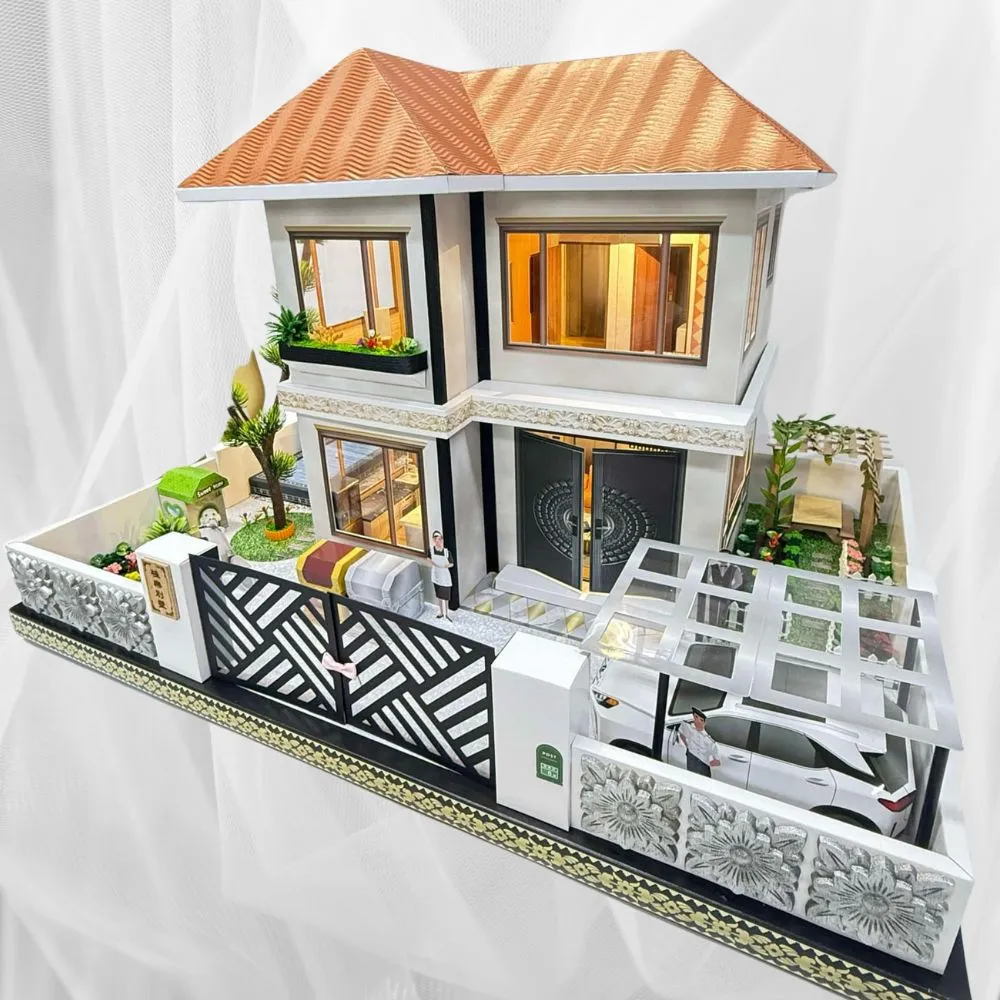 【上芳香業】金紙 紙紮用品 紙紮屋 極樂別墅 二層樓 電梯 豪宅 花園 泳池(地契 魂身 火化 庫錢 功德)