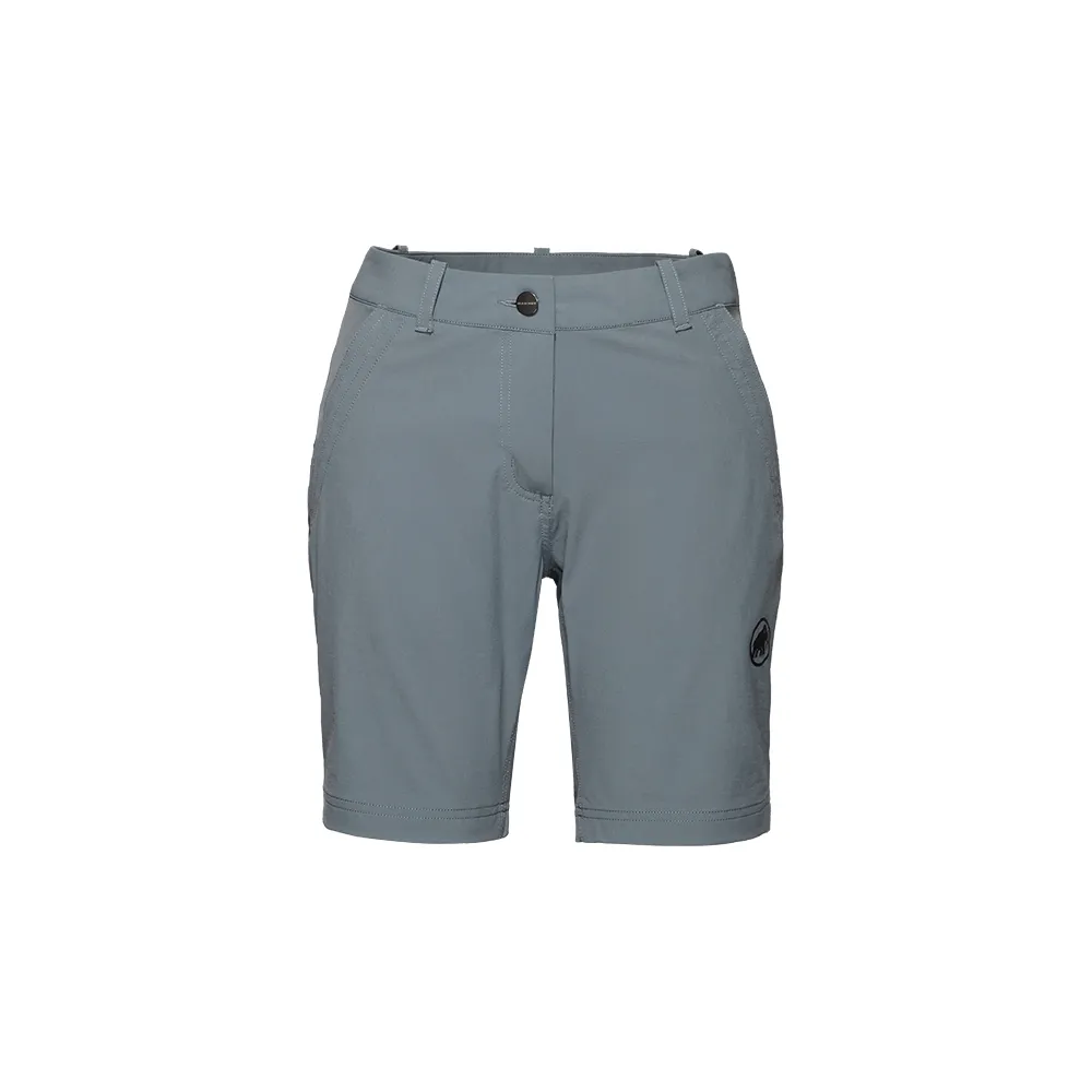 【Mammut 長毛象官方直營】Hiking V Shorts Women 防曬彈性健行短褲 地層灰藍 女款 #1023-01160