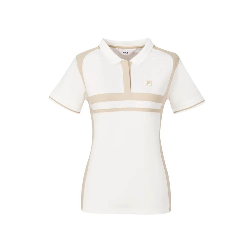 【FILA】女短袖POLO衫-棕色 5POA-5006-KK