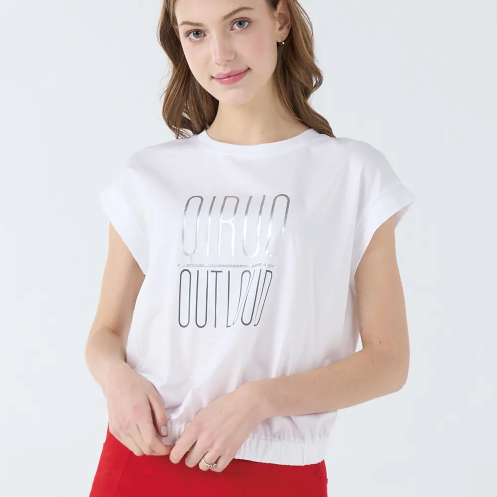 【Qiruo 奇若名品】春夏專櫃白色上衣7056A 短袖英文圖案 
